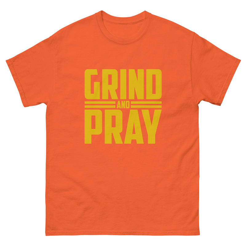 Grind & Pray (gold) Men's classic tee