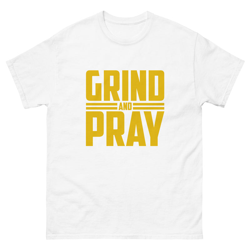 Grind & Pray (gold) Men's classic tee