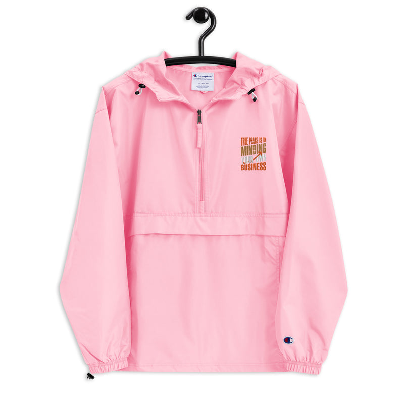Minding your own business Embroidered Champion Packable Jacket