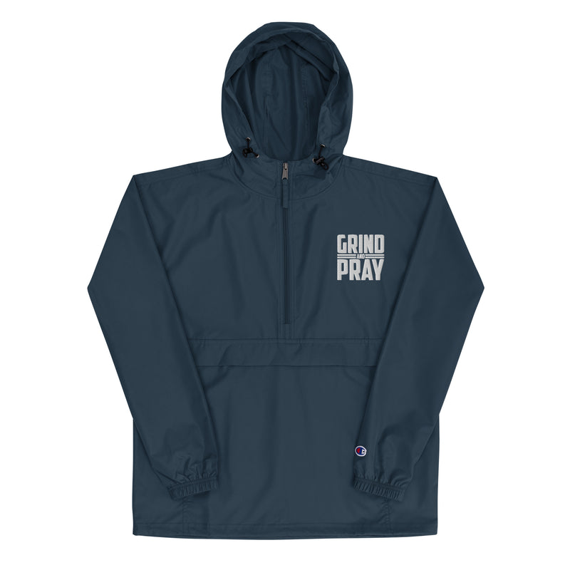 Grind & Pray Embroidered Champion Packable Jacket